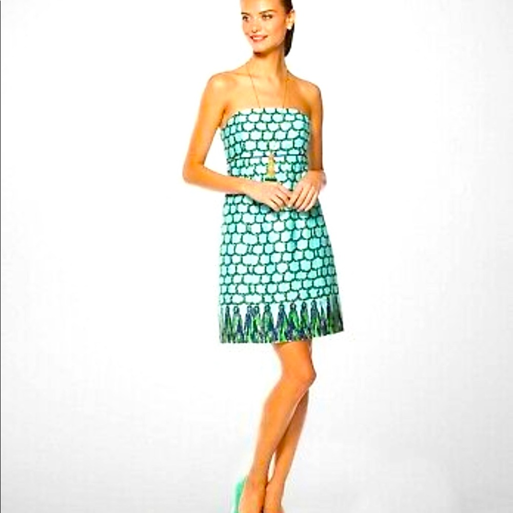 Lilly Pulitzer Bowen Macrame Me Print strapless dress